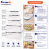 GROWSIR 5 pcs Kotak Penyimpanan Makanan Kulkas BPA FREE Food Storage Fridge Organizer CF087