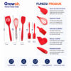 GROWSIR [5 pcs] Spatula Set Silikon Alat Masak Alat Baking Set Sutil Scraper Kuas Anti Lengket Serbaguna CF020