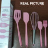 GROWSIR [5 pcs] Spatula Set Silikon Alat Masak Alat Baking Set Sutil Scraper Kuas Anti Lengket Serbaguna CF020
