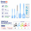 GROWSIR [5 pcs] Spatula Set Silikon Alat Masak Alat Baking Set Sutil Scraper Kuas Anti Lengket Serbaguna CF020