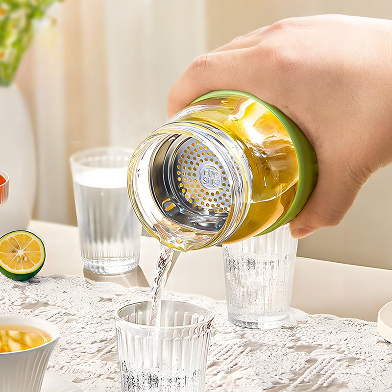 GROWSIR Botol Air Minum Kaca Borosilikat PREMIUM 480ml Anti Tumpah | Tumblr Saringan BPA FREE