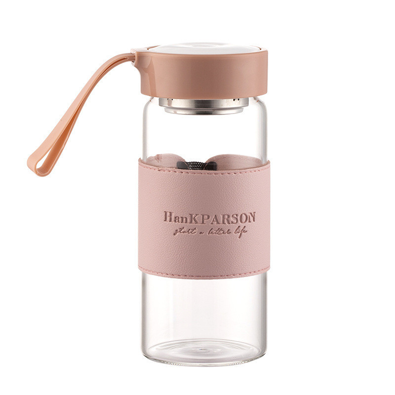 GROWSIR Botol Air Minum Kaca Borosilikat PREMIUM 480ml Anti Tumpah | Tumblr Saringan BPA FREE