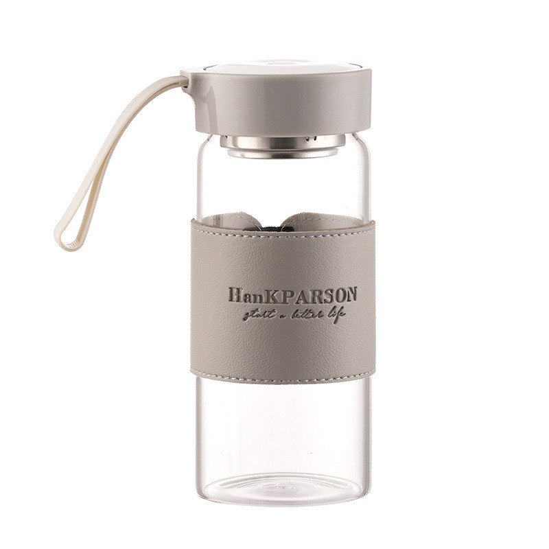 GROWSIR Botol Air Minum Kaca Borosilikat PREMIUM 480ml Anti Tumpah | Tumblr Saringan BPA FREE