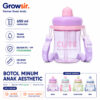GROWSIR Botol Minum Anak Aesthetic 650ml Sedotan Tali Gantung Anti Bocor PC PP Food Grade Estetik Cute BZ048