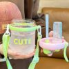 GROWSIR Botol Minum Anak Aesthetic 650ml Sedotan Tali Gantung Anti Bocor PC PP Food Grade Estetik Cute BZ048