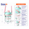 GROWSIR Botol Minum Anak Aesthetic 650ml Sedotan Tali Gantung Anti Bocor PC PP Food Grade Estetik Cute BZ048