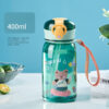 GROWSIR Botol Minum Anak Karakter Lucu 400ml Sedotan Anti Bocor PC PP Food Grade Dengan Tali Cocok Untuk Sekolah Berpergian Liburan BZ051