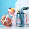 GROWSIR Botol Minum Anak Karakter Lucu 400ml Sedotan Anti Bocor PC PP Food Grade Dengan Tali Cocok Untuk Sekolah Berpergian Liburan BZ051