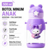 GROWSIR Botol Minum Anak Karakter Lucu 600ml | Sedotan Silikon Anti Bocor | Food Grade | Dengan Tali BZ070