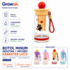 GROWSIR Botol Minum Anak Karakter Lucu + Infuser 500ml | Food Grade Anti Bocor dengan Tali BZ062