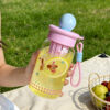 GROWSIR Botol Minum Anak Karakter Lucu + Infuser 500ml | Food Grade Anti Bocor dengan Tali BZ062