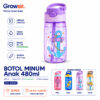 GROWSIR Botol Minum Anak Lucu 480ml Sedotan Praktis Anti Bocor Tersedia 4 Pilihan Warna BZ049