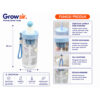 GROWSIR Botol Minum Anak Sedotan + Infuser 750ml Anti Bocor Food Grade PC PP Tumbler Karakter dengan Tali BZ058