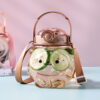 GROWSIR Botol Minum Bear Beruang Aesthetic Korea Lucu 1000ML Sedotan Tali Gendong Tempat Minum Anak