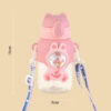 GROWSIR Botol Minum Beruang Lucu 600ML Sedotan Tali Gendong Aesthetic Korea Tempat Minum Anak