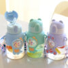 GROWSIR Botol Minum Beruang Lucu 600ML Sedotan Tali Gendong Aesthetic Korea Tempat Minum Anak