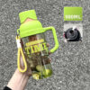 GROWSIR Botol Minum Infused Buah Teh 900ml Anti Tumpah Dengan Sedotan dan Tali Strap | Tumbler Lucu BZ053