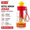 GROWSIR Botol Minum Karakter 500ml Sedotan + Infuser Buah | Anti Bocor Food Grade | Botol Minum Karakter dengan Tali BZ069
