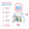 GROWSIR Botol Minum Karakter Lucu 750ml dengan Tali Adjustable & Handle Anti Bocor Food Grade Botol Minum Sekolah Anak Lucu BZ061