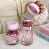 GROWSIR Botol Minum Korea Aesthetic Infuser Saringan 600ml Anti Tumpah Anti Pecah BZ028