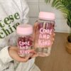 GROWSIR Botol Minum Korea Aesthetic Infuser Saringan 600ml Anti Tumpah Anti Pecah BZ028