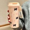 GROWSIR Botol Minum Mug Lucu Korea | Tumbler Kopi Aesthetic Anti Tumpah 550ml Sedotan BZ031