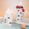 GROWSIR Botol Minum Mug Lucu Korea | Tumbler Kopi Aesthetic Anti Tumpah 550ml Sedotan BZ031