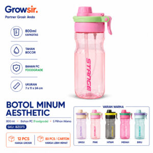 GROWSIR Botol Minum Olahraga Spray 750ml | Sedotan Semprot Air | Tumbler Sport Lucu Unik Anti Bocor BZ073