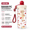 GROWSIR Botol Minum Sedotan + Infiuser 650ml Sedotan Anti Bocor | Dengan Tali Gantung | Tumbler Minum Lucu BZ059