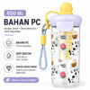 GROWSIR Botol Minum Sedotan + Infiuser 650ml Sedotan Anti Bocor | Dengan Tali Gantung | Tumbler Minum Lucu BZ059
