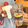 GROWSIR Botol Minum Sedotan + Infiuser 650ml Sedotan Anti Bocor | Dengan Tali Gantung | Tumbler Minum Lucu BZ059