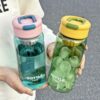 GROWSIR Botol Minum Sporty Aesthetic 600ml Dengan Saringan | Botol Infused Water Anti Tumpah BZ029