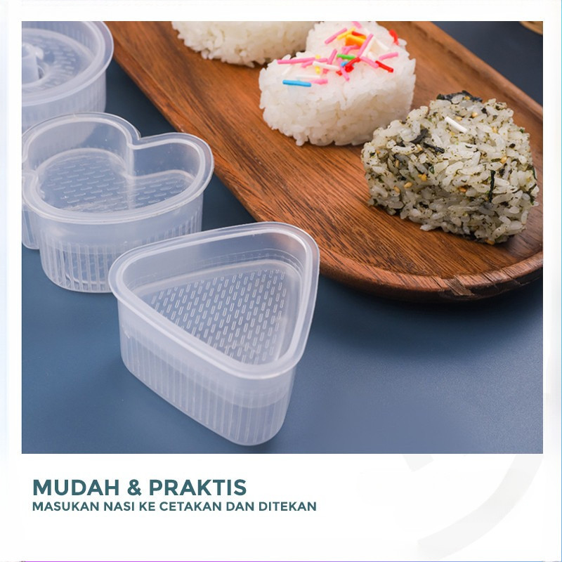 GROWSIR Cetakan Lucu Nasi Bento Sushi Onigiri Anti Lengket - Rice Mold Karakter CF026