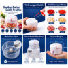 GROWSIR Chopper Tarik Mini 170ML Tarik Tanpa Listrik | Penggiling Manual Bawang Sayur Buah Stainless Steel kecil CF098