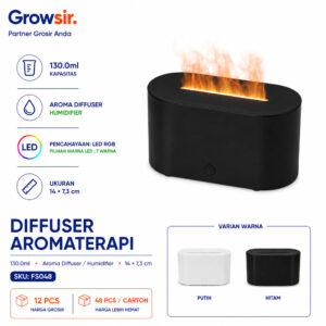 GROWSIR Diffuser Aromaterapi Flame Mist USB RGB 7 Warna Kabut Nano Humidifier Essential Oil FS048