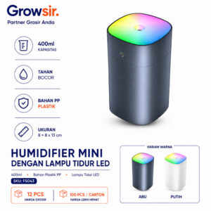 GROWSIR Humidifier Mini Dengan Lampu Tidur LED Portable USB Nano Mist Air Humidifier Pelembab Udara Otomatis Turn off FS043