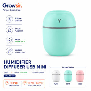 GROWSIR Humidifier Mini Lampu Tidur LED 7 Warna Pelembap Udara Kabut Halus untuk Kamar FS027