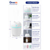 GROWSIR Humidifier Mini Portable USB dengan Lampu Tidur 7 Warna Kabut Nano Aromatherapy Auto Off Senyap Pelembap Udara Ruangan FS033