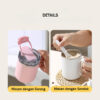 GROWSIR Mug Stainless Steel SUS304 500ml Double Wall Tumbler Kopi Anti Bocor Gelas Termos dengan Tutup & Sendok BZ055