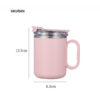 GROWSIR Mug Stainless Steel SUS304 500ml Double Wall Tumbler Kopi Anti Bocor Gelas Termos dengan Tutup & Sendok BZ055