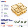 GROWSIR Nampan Toples Lebaran Akrilik Minimalis Wadah Penyimpanan Makanan Elegan Toples Snack Permen Serbaguna Hampers Souvenir CF063
