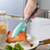 GROWSIR Pencapit Makanan Silikon 32cm Stainless Steel Food Tongs| Penjepit Food Tongs Anti Selip dengan Kunci Pengunci | Multifungsi CF106