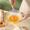 GROWSIR Pengocok Telur Gagang Kayu Manual Silikon 26cm | Whisk Telur Anti Gores untuk Baking & Memasak CF105