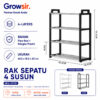 GROWSIR Rak sepatu 4 susun Tempat Sepatu Sandal Portable Rak Sendal Serbaguna CF101