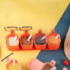 GROWSIR SET 4 PCS Tempat Bumbu Dapur Aesthetic Rak Bumbu Dapur Estetik Dengan Sendok CF097