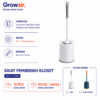 GROWSIR Sikat Pembersih Kloset Estetik Gagang Panjang dengan Wadah Toilet Sikat Kamar Mandi Pembersih WC Dengan Tatakan Tempat CF065