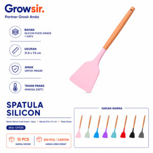 GROWSIR Silicone Utensil Spatula Spatula Silicon Utensile Turner Sutil Silikon Tahan Panas CF035