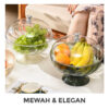 GROWSIR Tempat Buah Estetik Dengan Tutup Mewah Tudung Saji Aesthetic Wadah Snack Elegan CF094