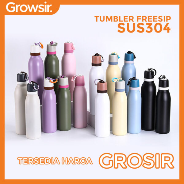 GROWSIR Termos Tumbler Stainless Steel 304 Tahan Panas Dingin 530ml 700ml | Botol Minum BPA FREE
