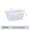 GROWSIR Toples Kotak Plastik Bening Kedap Udara Tebal Serbaguna 1000 2000 3000ml Wadah Penyimpanan CF093
